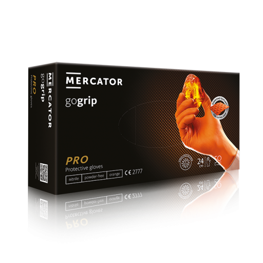 Mercator Ideall Grip  manusi nitril de protectie  examinare  orange  M