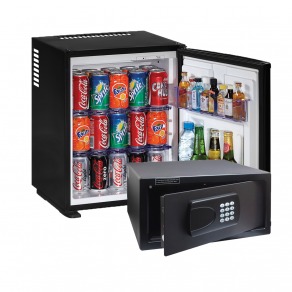 Pachet minibar hotelier 30 litri + seif digital Esenia, negru - iPad