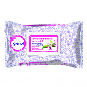 Servetele Antibacteriene Igienol pentru maini  mar  60 buc pachet